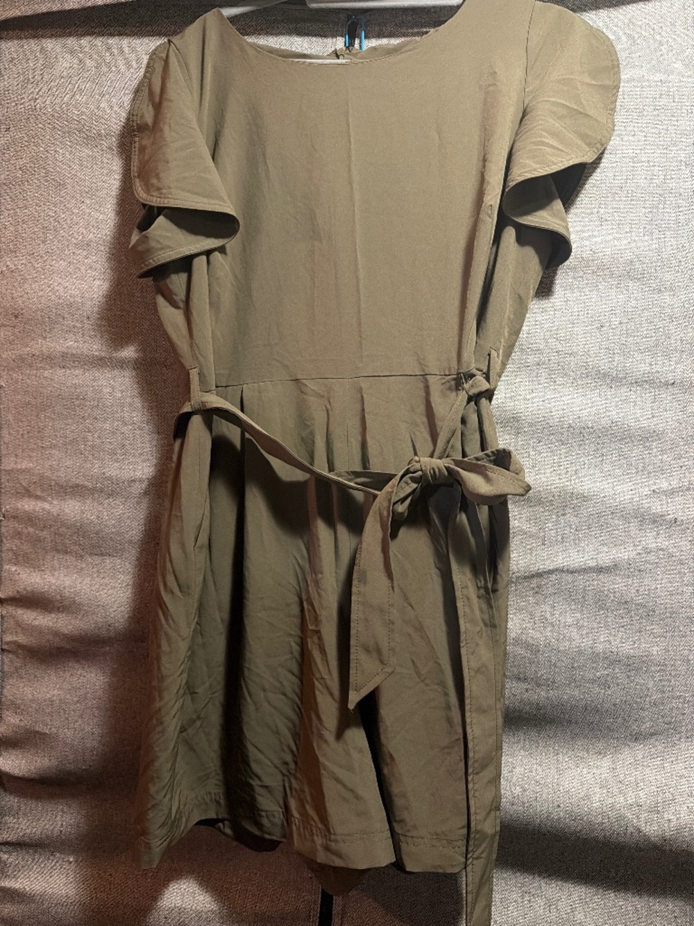 NEW Olive Green Tie-Waist Jumpsuit – Short Sleeve